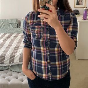 Multi- colored Hollister Flannel Shirt